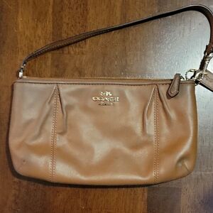 Coach Tan Leather Wristlet